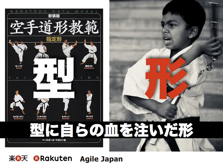 「型に自らの血を注いだ形」を説明するスライド